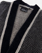 Cawö herenbadjas kimono Silber-schwarz detail 3