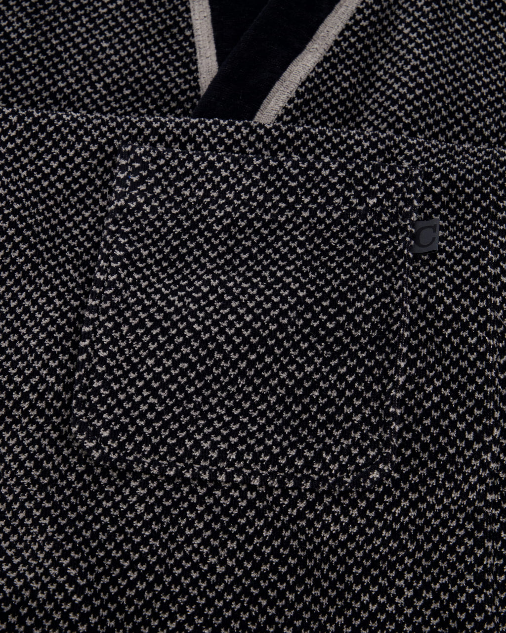 Cawö herenbadjas kimono Silber-schwarz detail 5