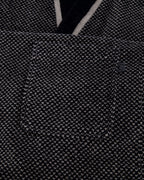 Cawö herenbadjas kimono Silber-schwarz detail 5