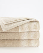 Cawö handdoek Two-Tone Sand detail 5