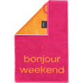 Cawö Postcard Towels gastendoekje bonjour weekend en voilà!
