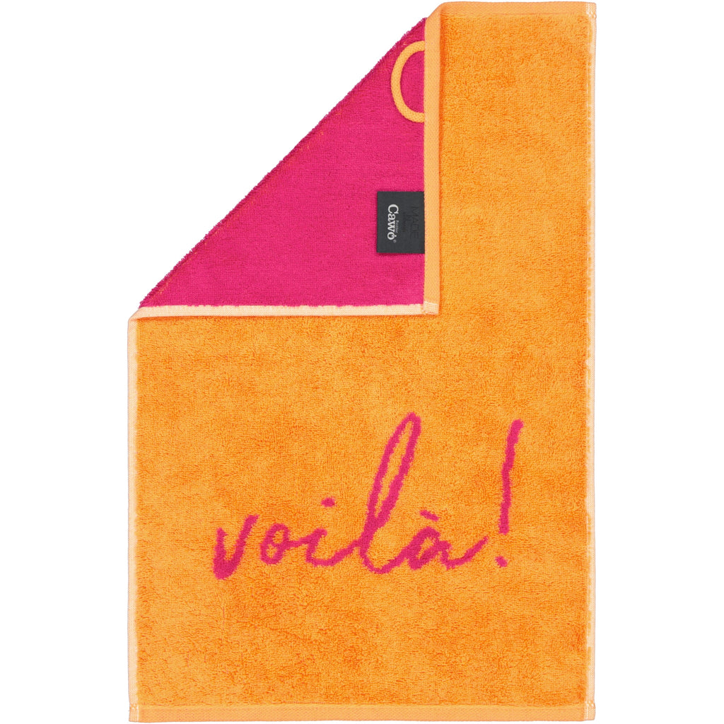 Cawö Postcard Towels gastendoekje bonjour weekend en voilà! detail 1