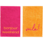Cawö Postcard Towels gastendoekje bonjour weekend en voilà! detail 5