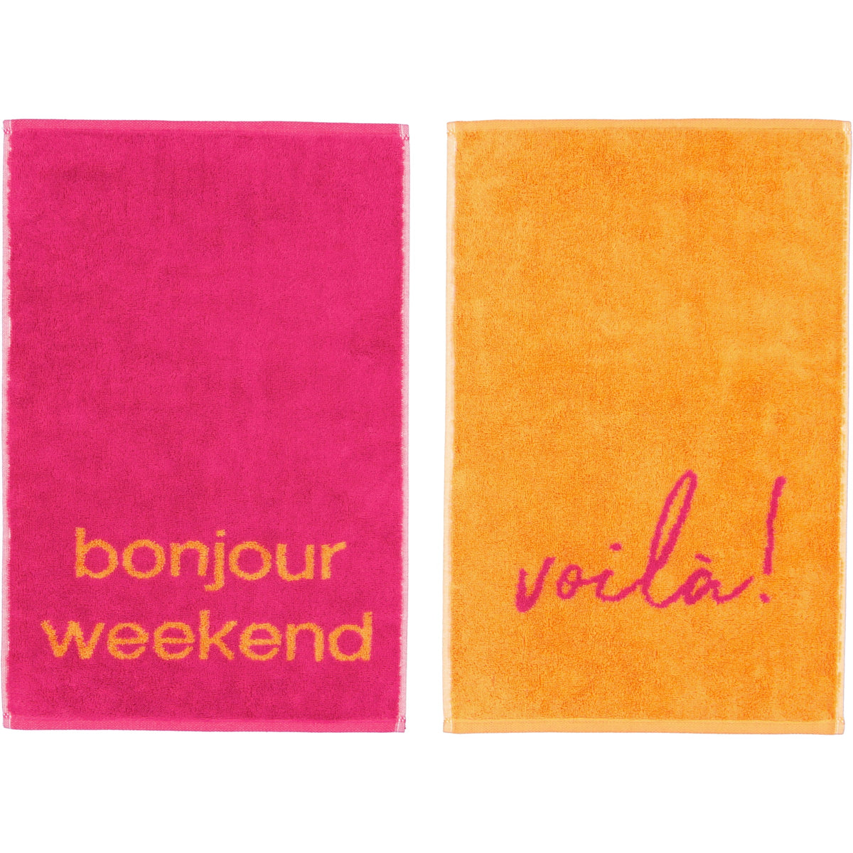 Cawö Postcard Towels gastendoekje bonjour weekend en voilà! detail 5