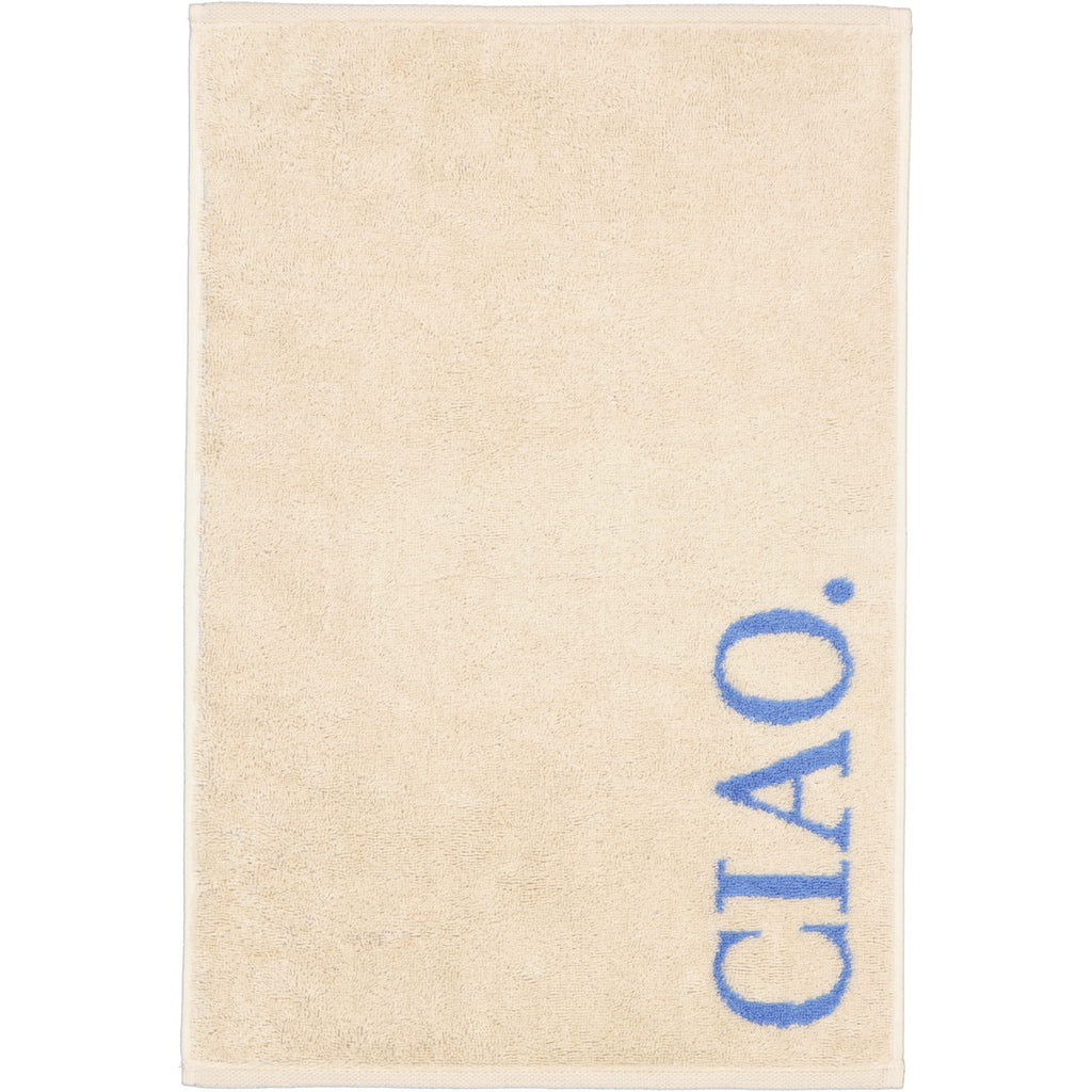 Cawö Postcard Towels gastendoekje CIAO en MORE AMORE detail 2