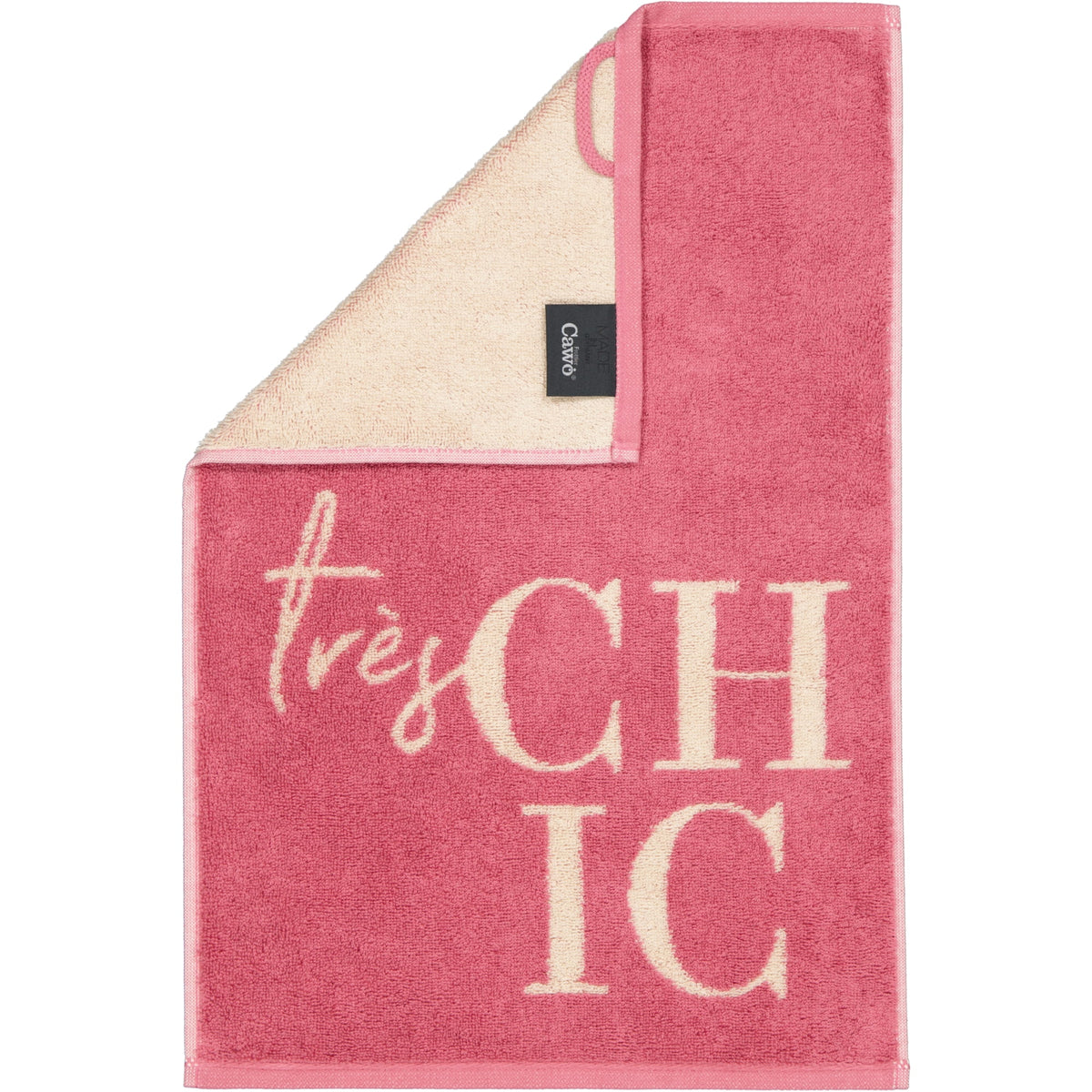 Cawö Postcard Towels gastendoekje Oh lala en très chic detail 1