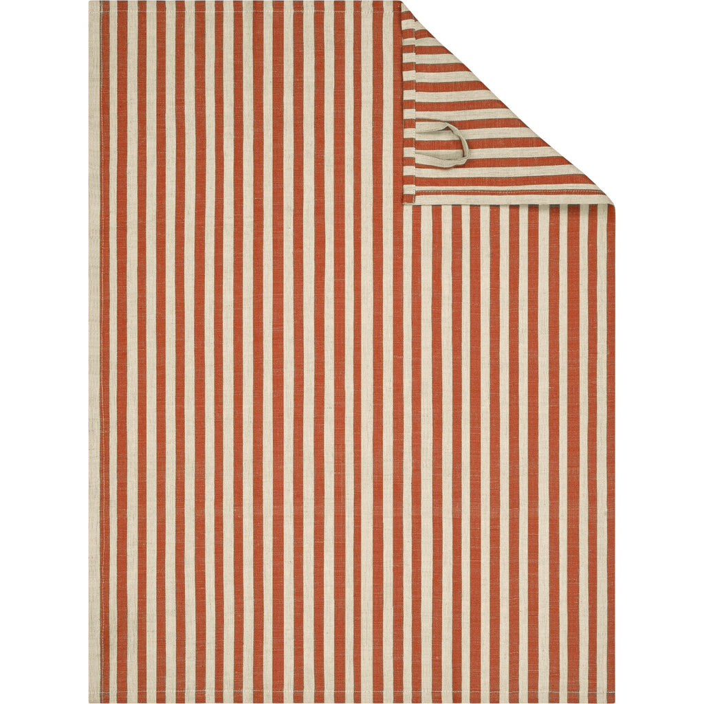 Cawö Linen Classics theedoek streep Koper