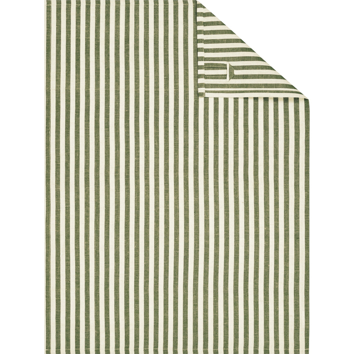 Cawö Linen Classics theedoek streep Olijf