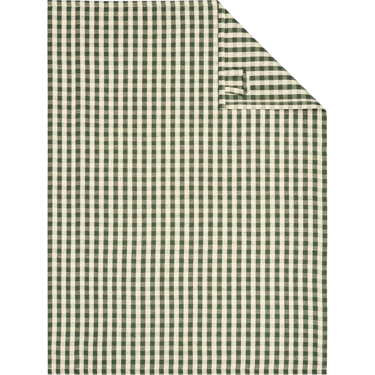 Cawö Linen Classics theedoek vichy Olijf