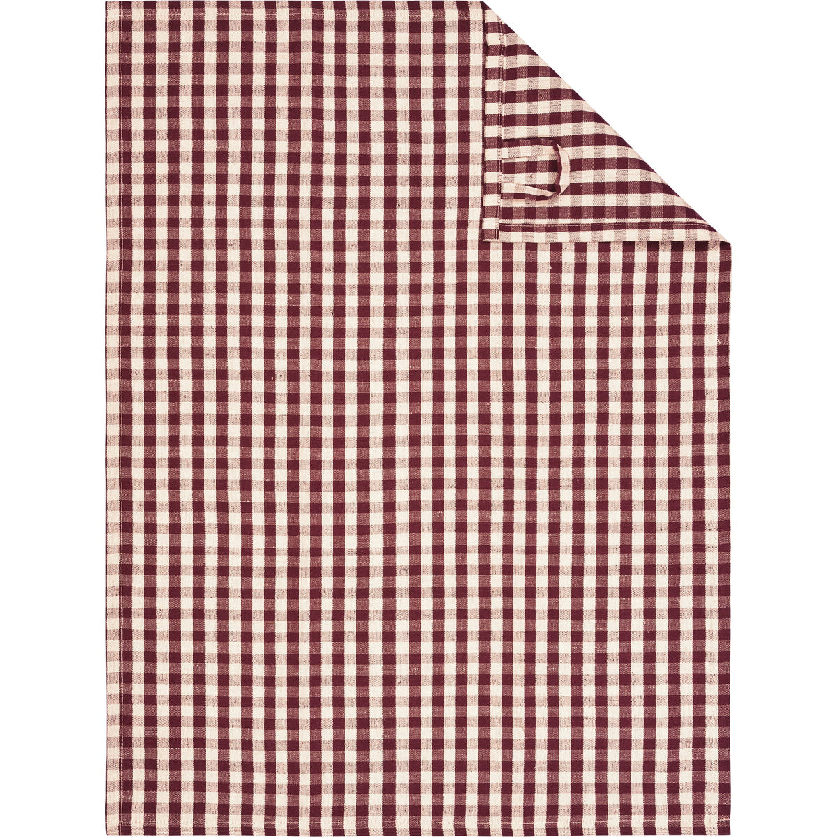 Cawö Linen Classics theedoek vichy Bordeaux