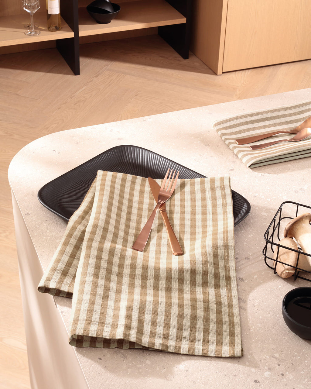 Cawö Linen Classics theedoeken Naturel sfeer