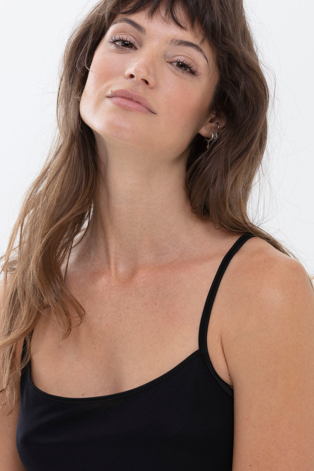 Mey Onderjurk Lang Emotion Black - detail