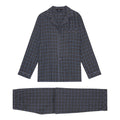 Ambassador Heren Pyjama Oslo Flanel Grijs Blauw Ruit