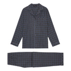 Ambassador Heren Pyjama Oslo Flanel Grijs Blauw Ruit