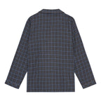 Ambassador Heren Pyjama Oslo Flanel Grijs Blauw Ruit
