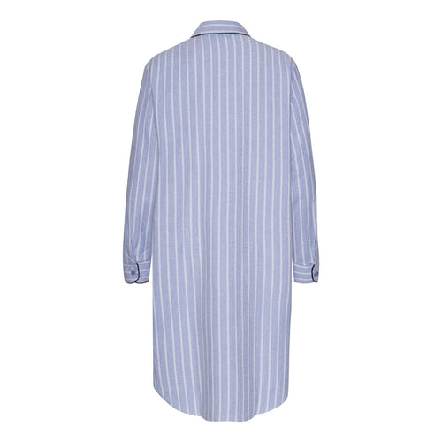 Ambassador Heren Nachthemd Bergen Flanel Blauw Off-white