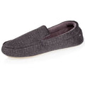 Isotoner Heren Pantoffels Mocassin Soepele Zool Antraciet