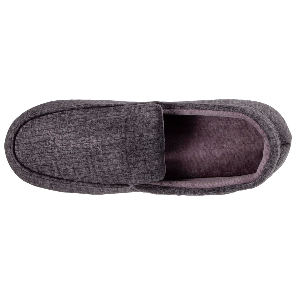 Isotoner Heren Pantoffels Mocassin Soepele Zool Antraciet