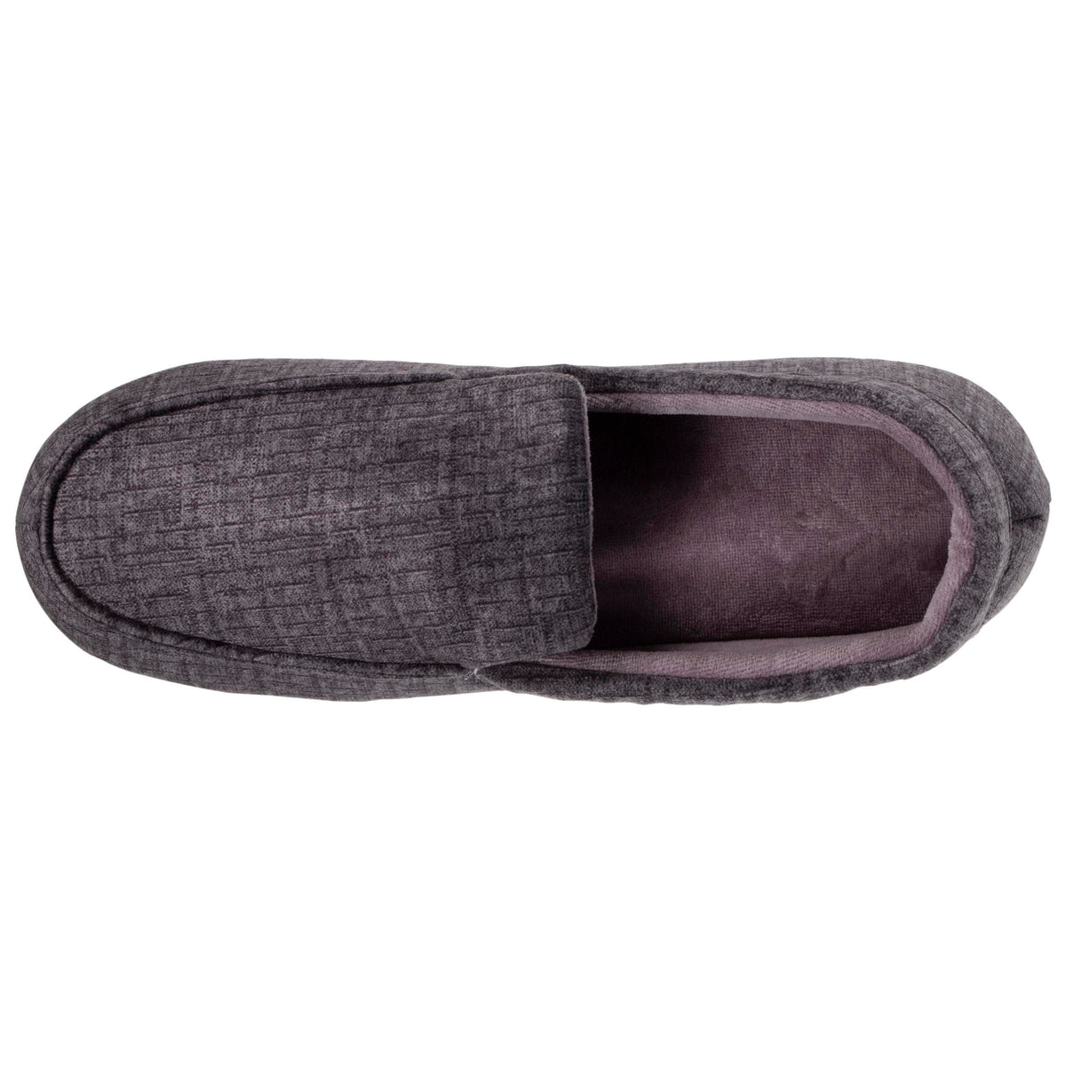 Isotoner Heren Pantoffels Mocassin Soepele Zool Antraciet