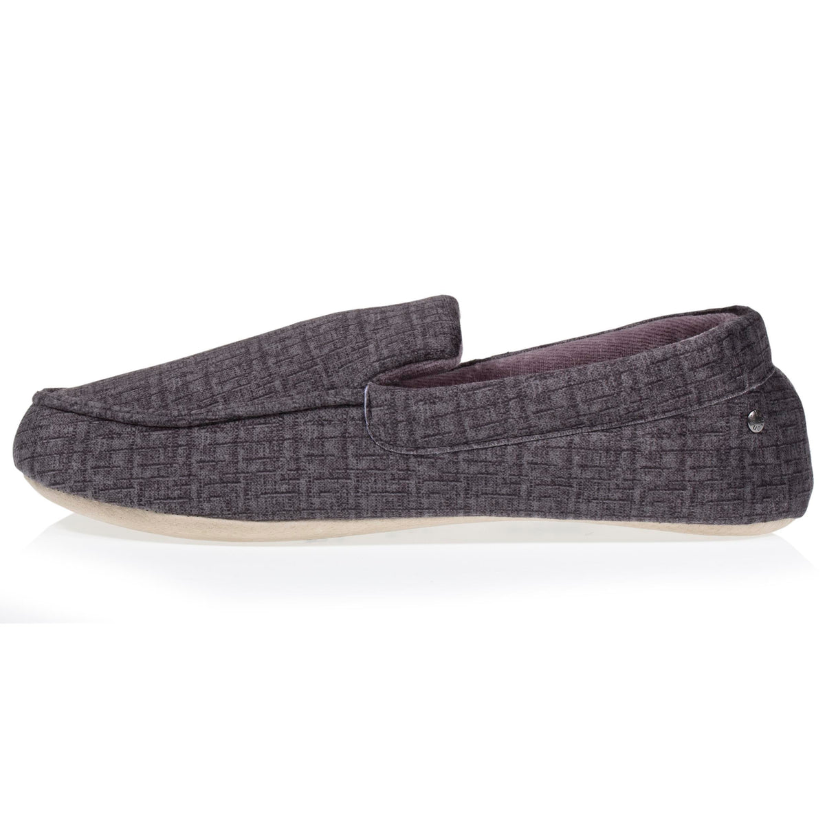 Isotoner Heren Pantoffels Mocassin Soepele Zool Antraciet