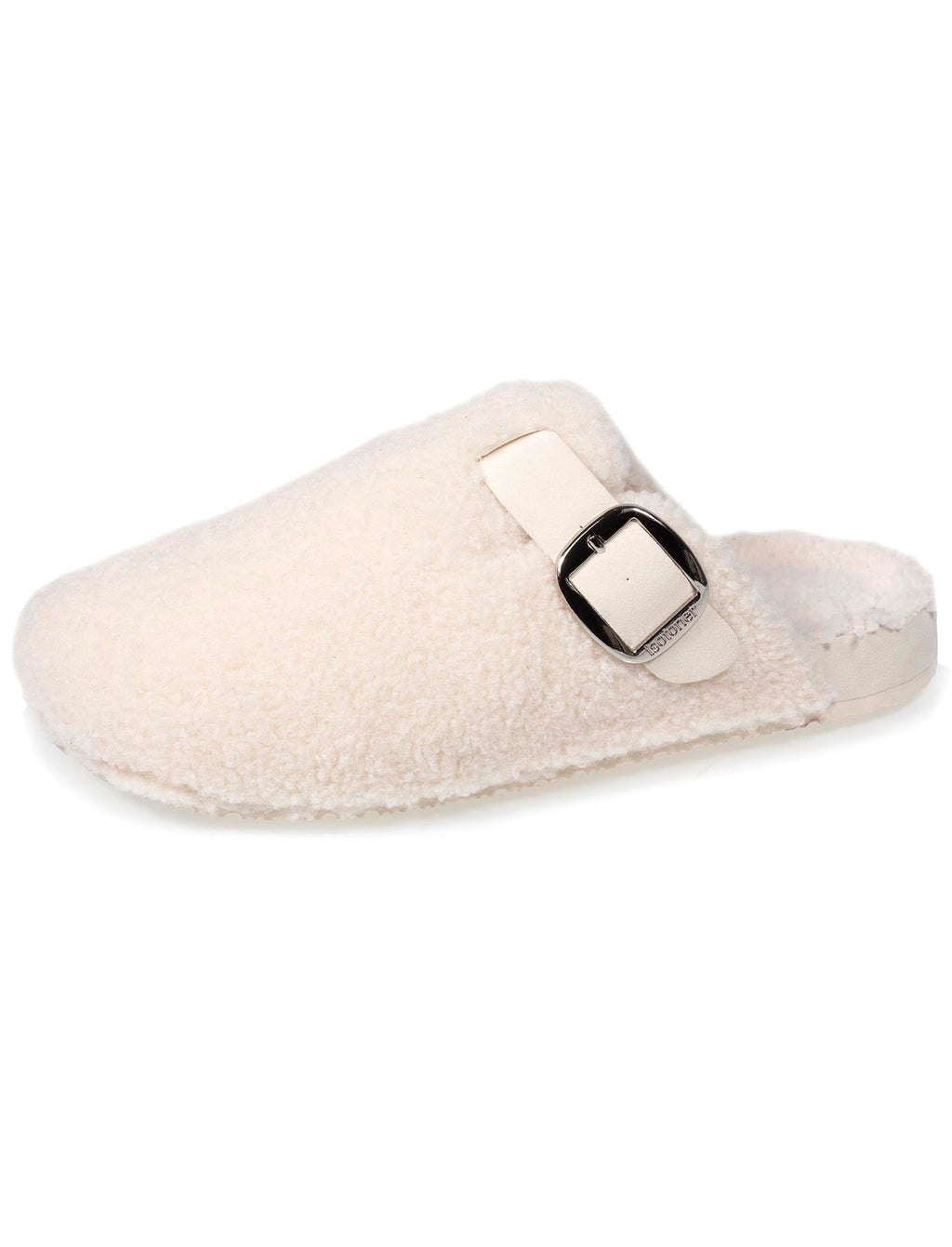 Isotoner Dames Pantoffels Muil Sherpa Ivoor