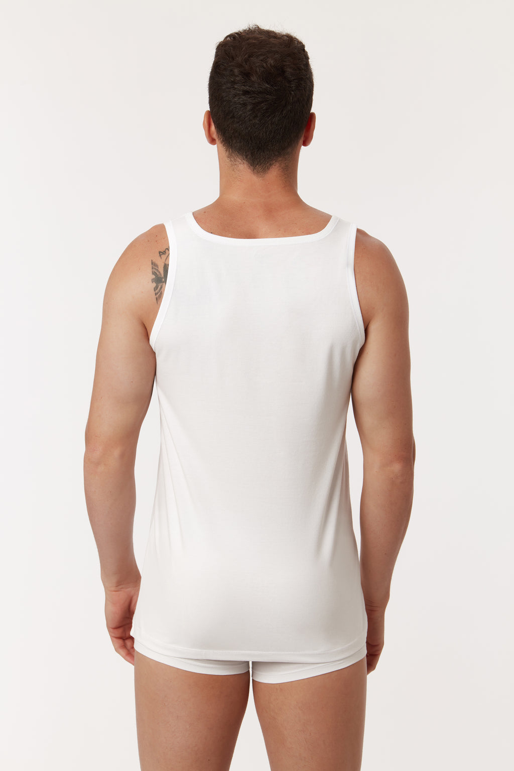 Woody Heren Singlet Wit detail 2