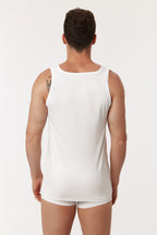Woody Heren Singlet Wit detail 2
