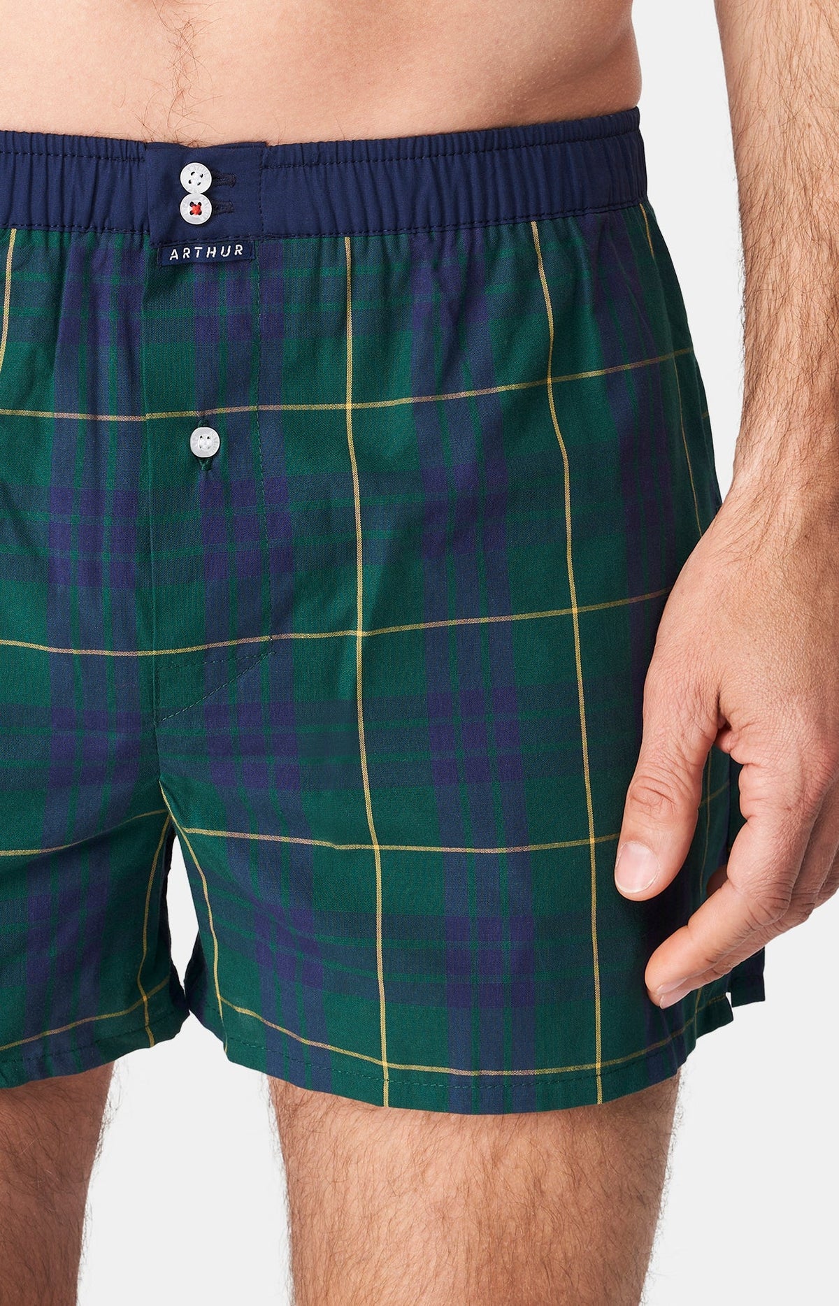 Arthur boxershort Le Club n°1060 Ruit Groen detail 1