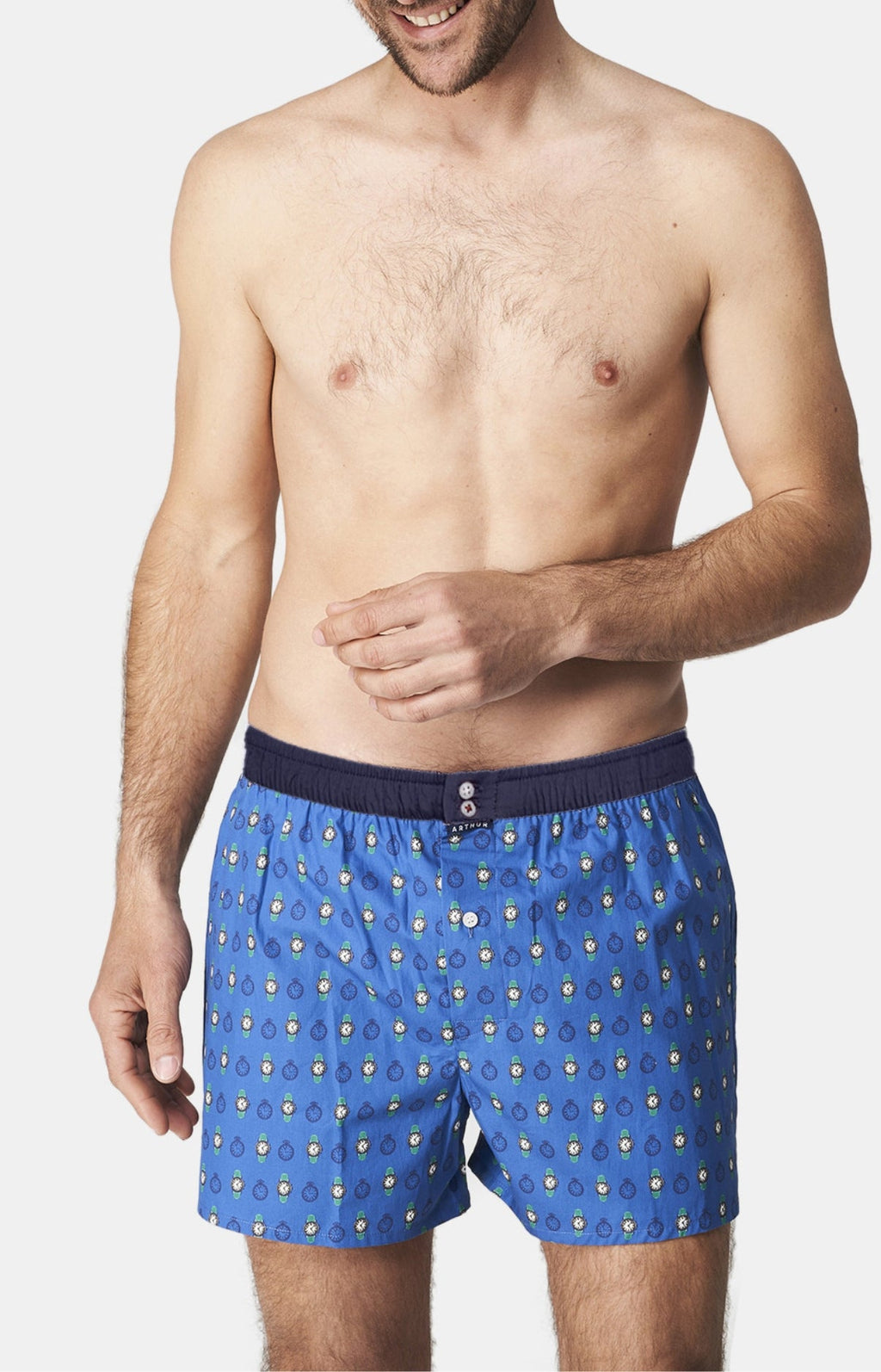 Arthur boxershort Le Club n°1116 Horloges Blauw detail 1