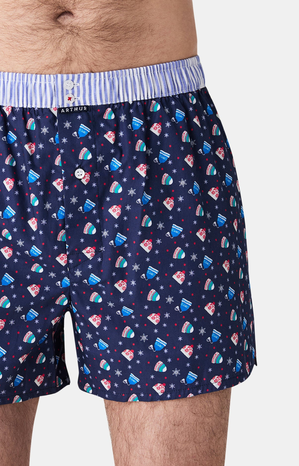 Arthur boxershort Le Club n°1175 Wintermutsen Marine detail 1