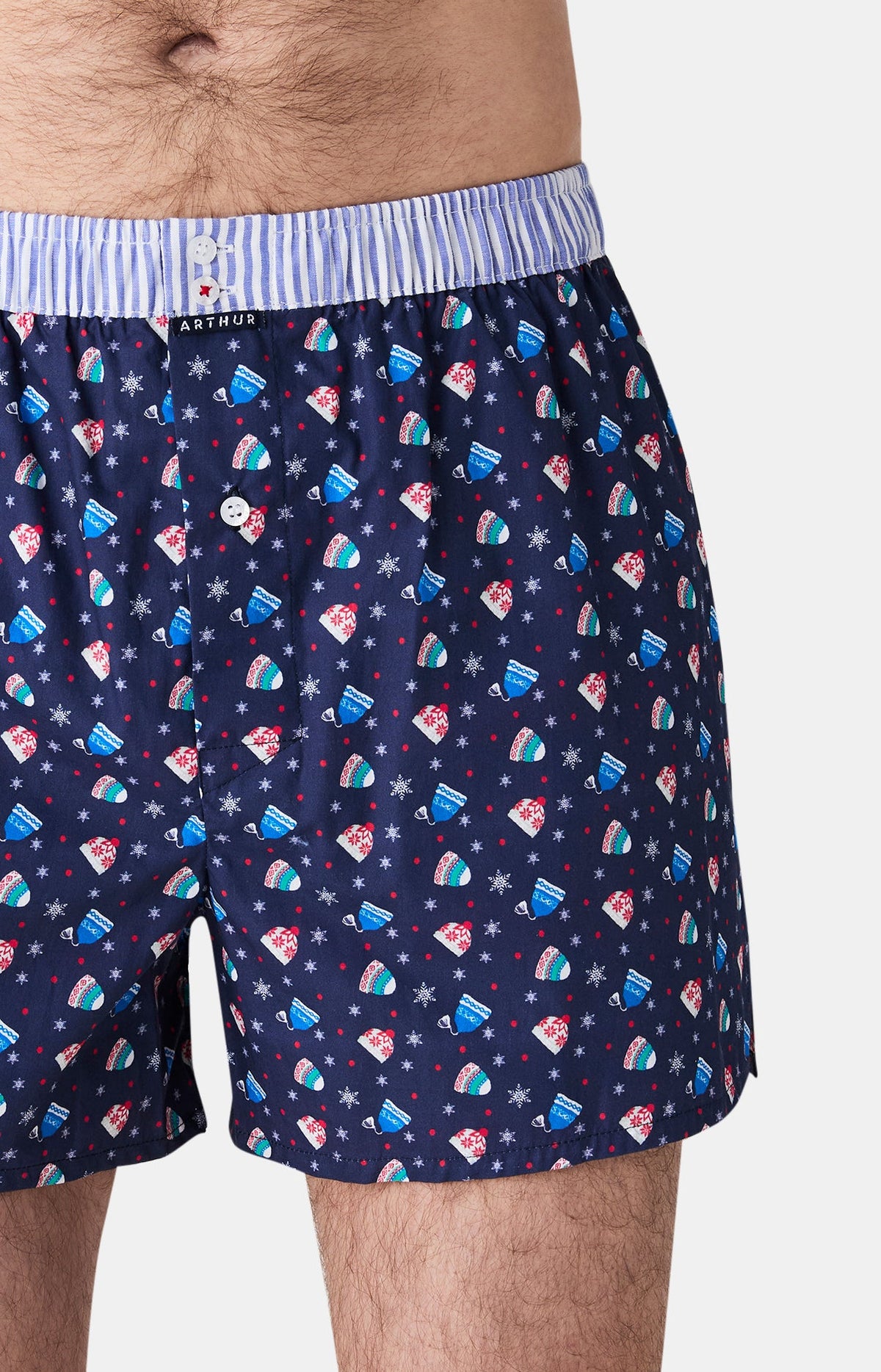 Arthur boxershort Le Club n°1175 Wintermutsen Marine detail 1