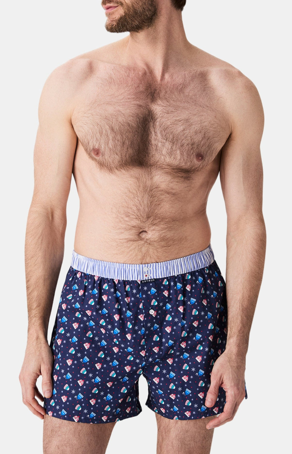 Arthur boxershort Le Club n°1175 Wintermutsen Marine detail 3