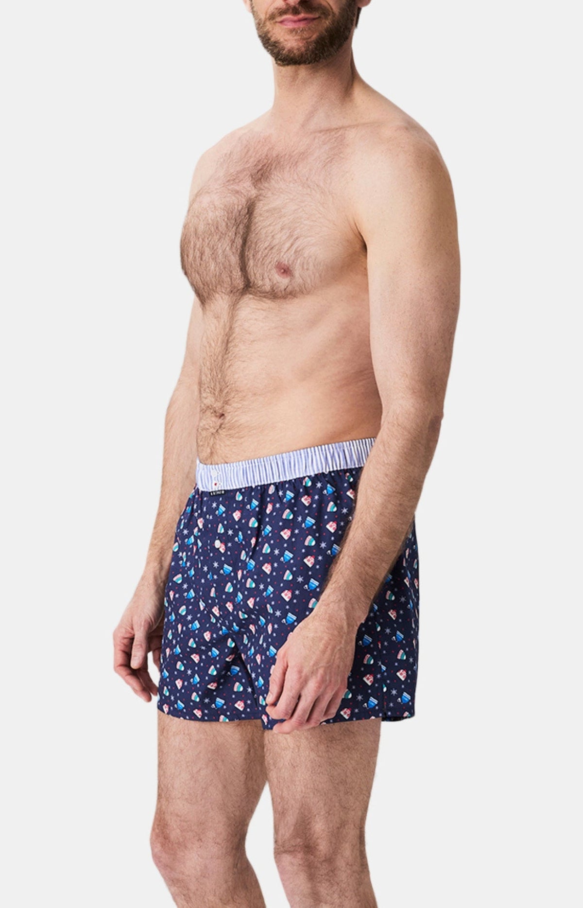 Arthur boxershort Le Club n°1175 Wintermutsen Marine detail 4