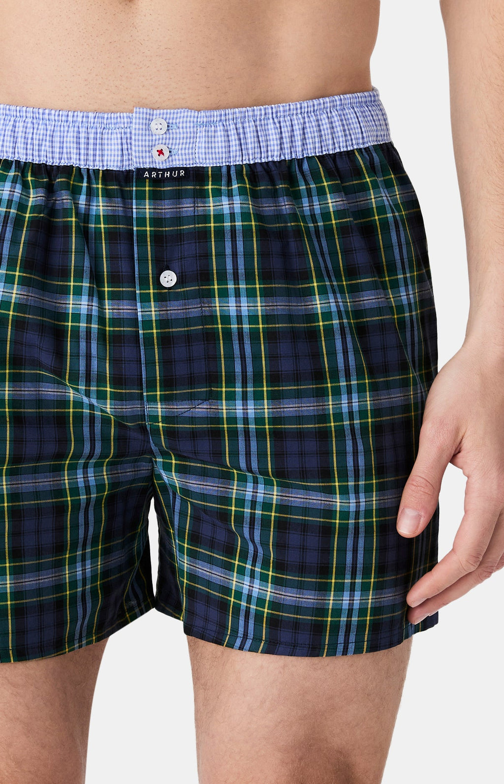 Arthur boxershort Le Club n°1187 Ruit Navy detail 1