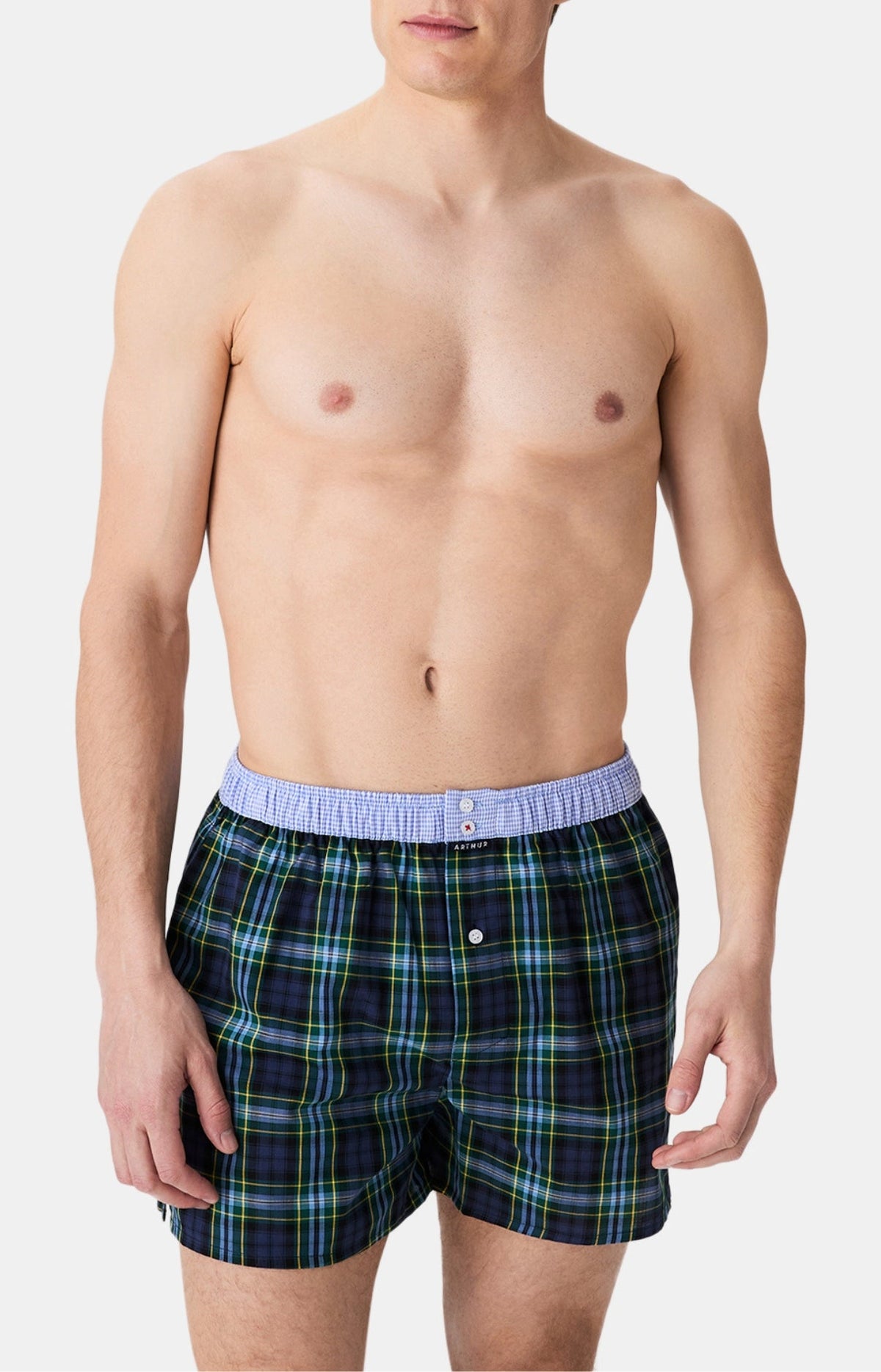 Arthur boxershort Le Club n°1187 Ruit Navy detail 2