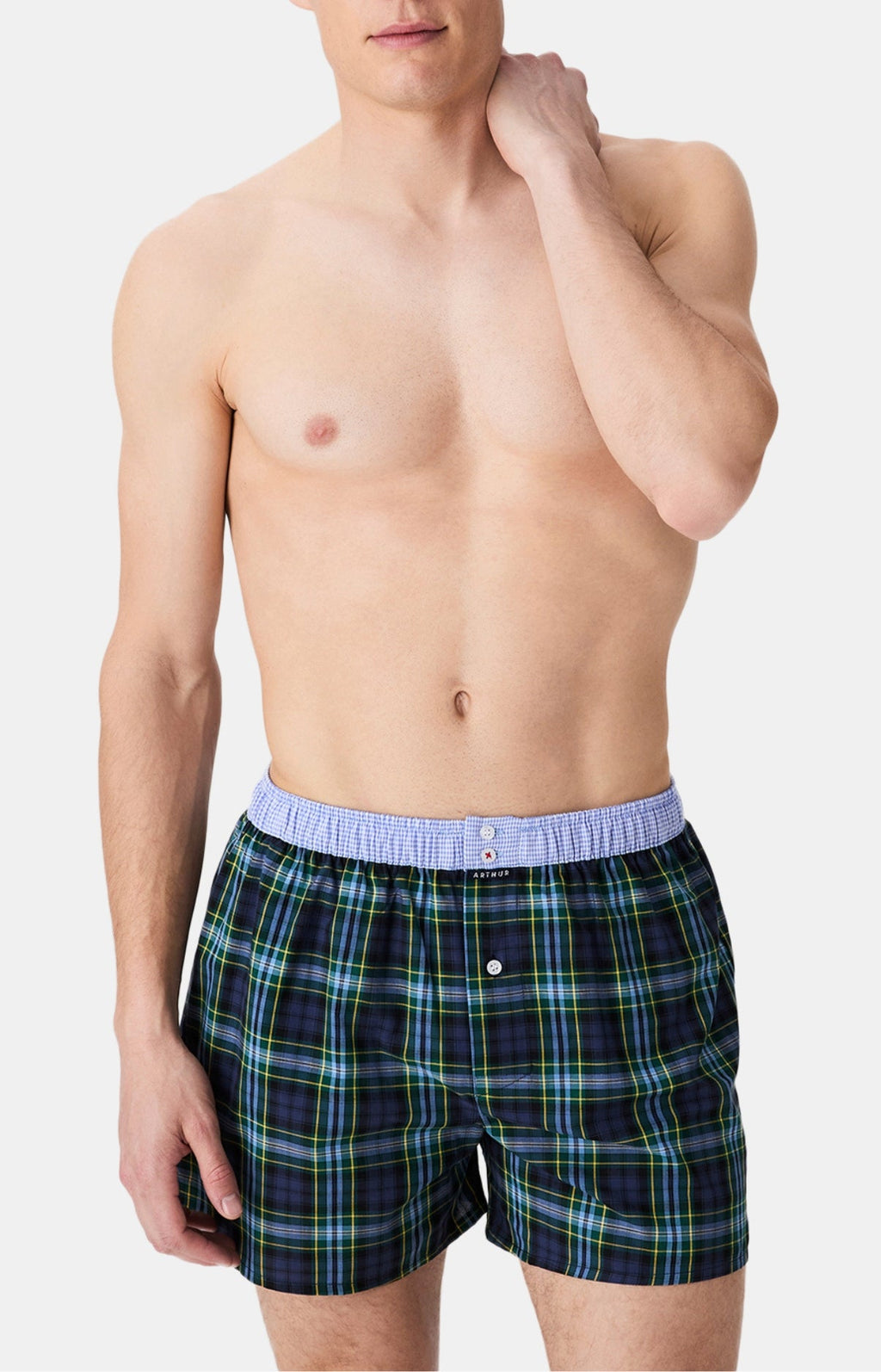 Arthur boxershort Le Club n°1187 Ruit Navy detail 3