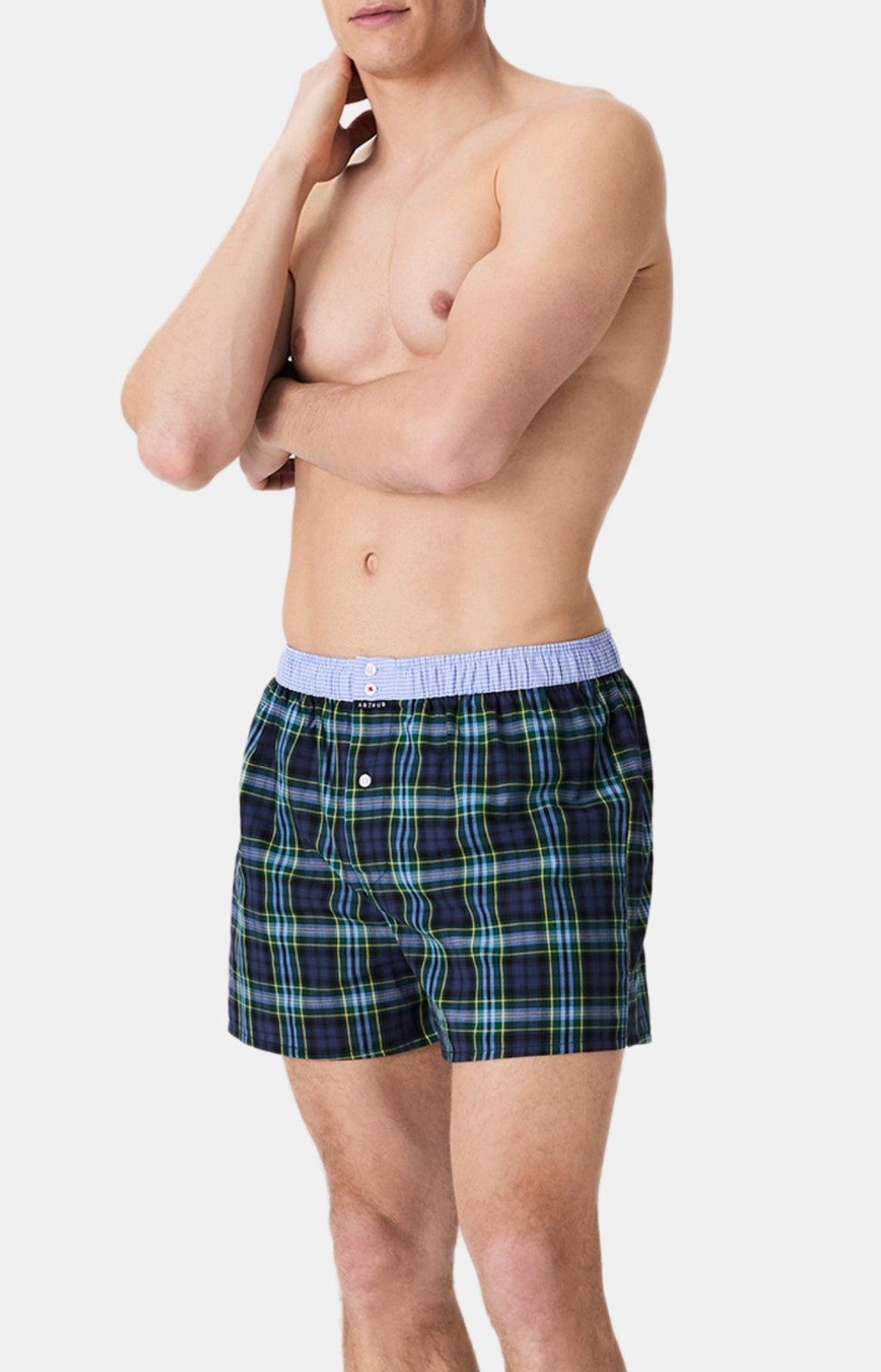 Arthur boxershort Le Club n°1187 Ruit Navy detail 4