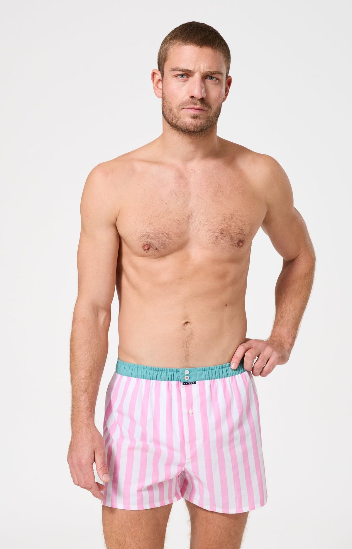 Arthur boxershort Le Club n°1211 Strepen Rose detail 2