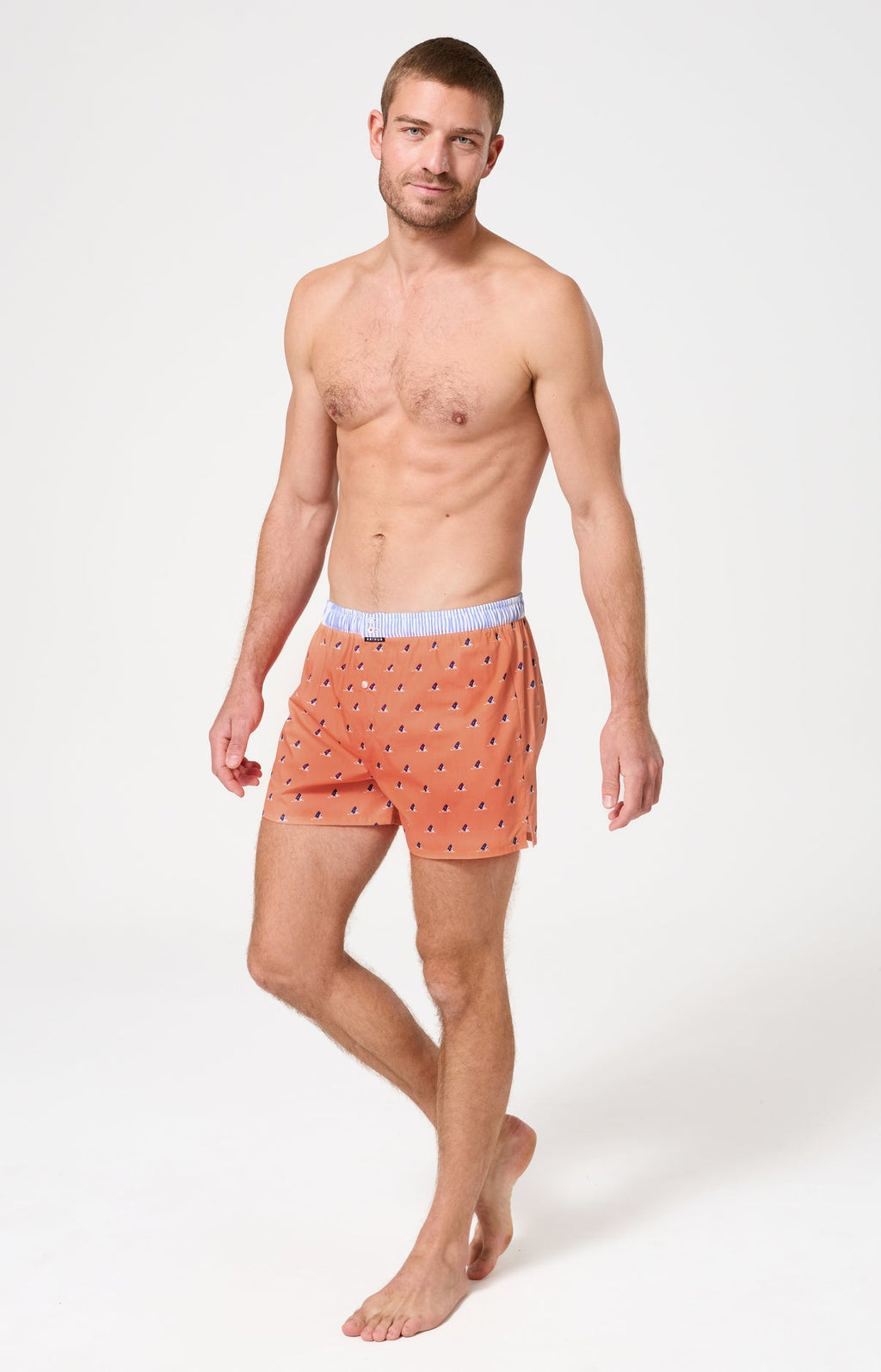 Arthur boxershort Le Club n°1220 Haaien Orange detail 3