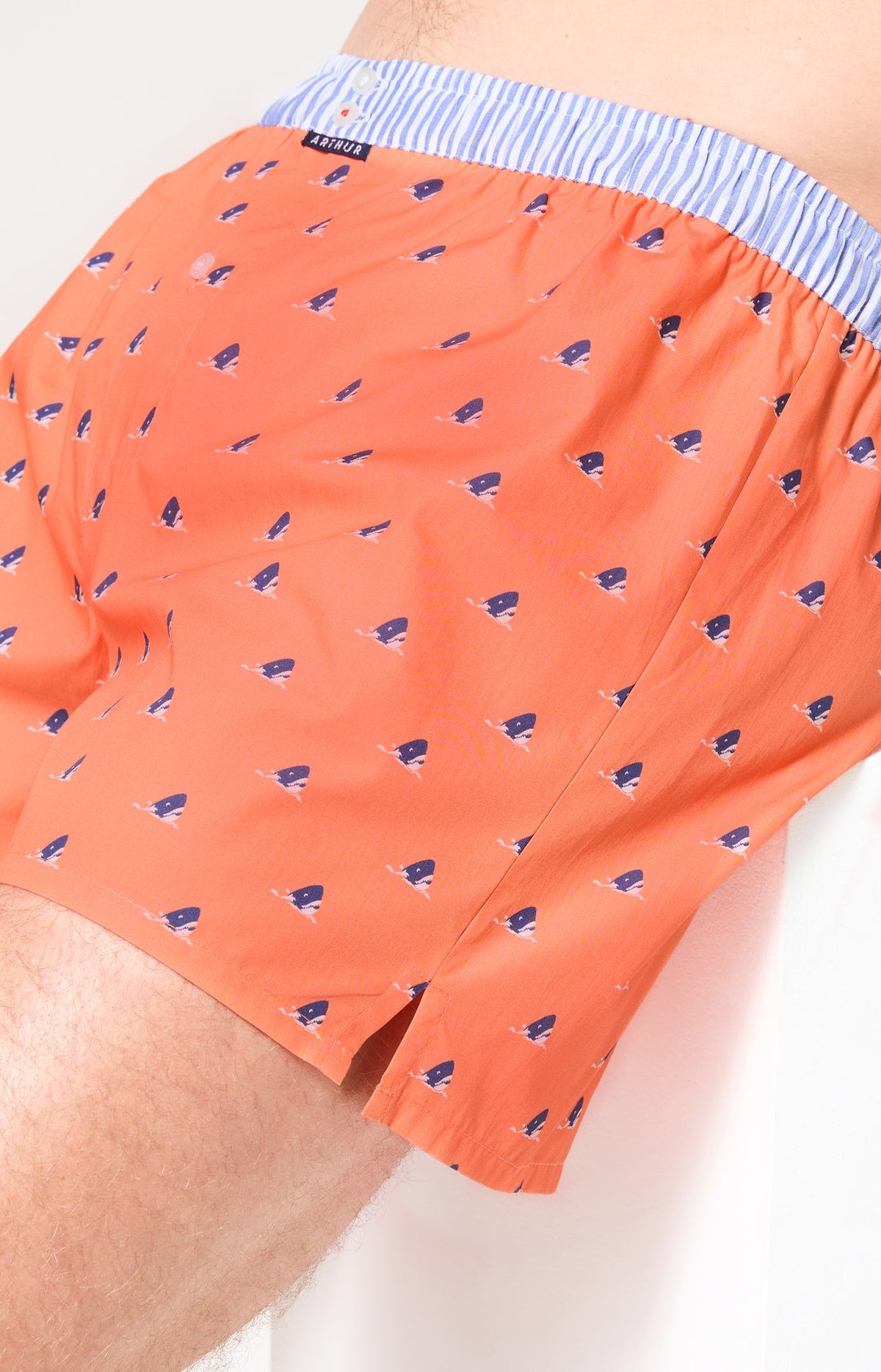 Arthur boxershort Le Club n°1220 Haaien Orange detail 4