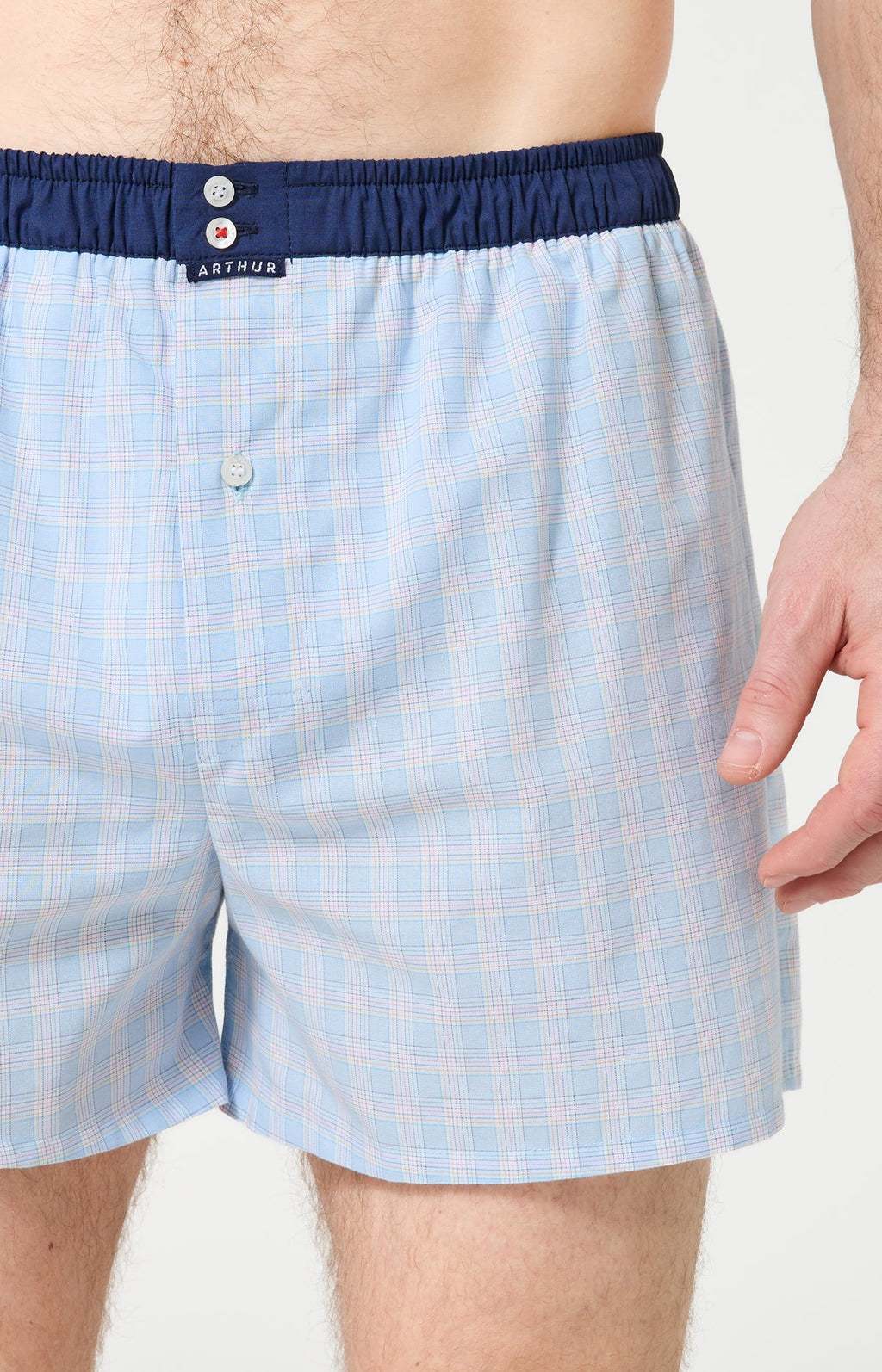 Arthur boxershort Le Club n°1221 Ruit Ciel detail 1