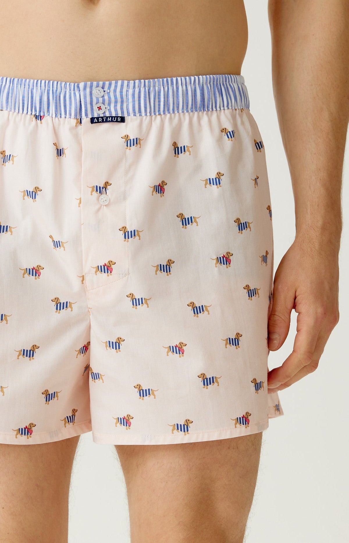 Arthur boxershort Le Club n°1246 Teckel Rose detail 3