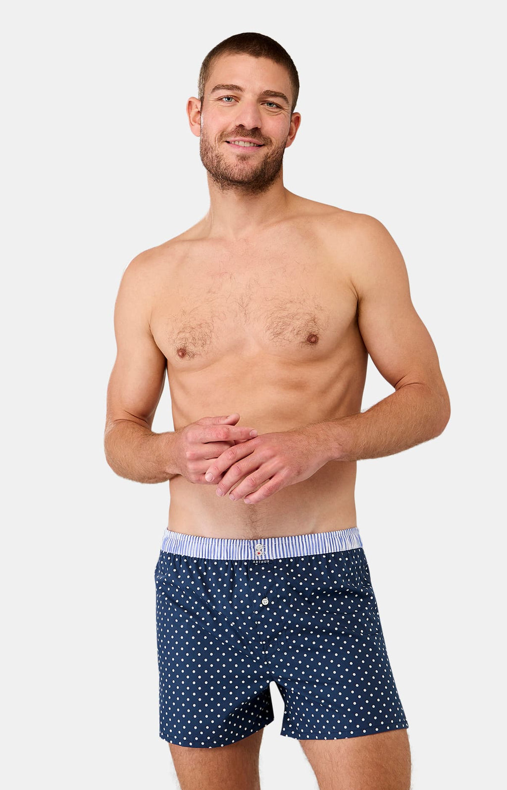 Arthur boxershort Le Club n°002 Bolletjes Marine detail 2