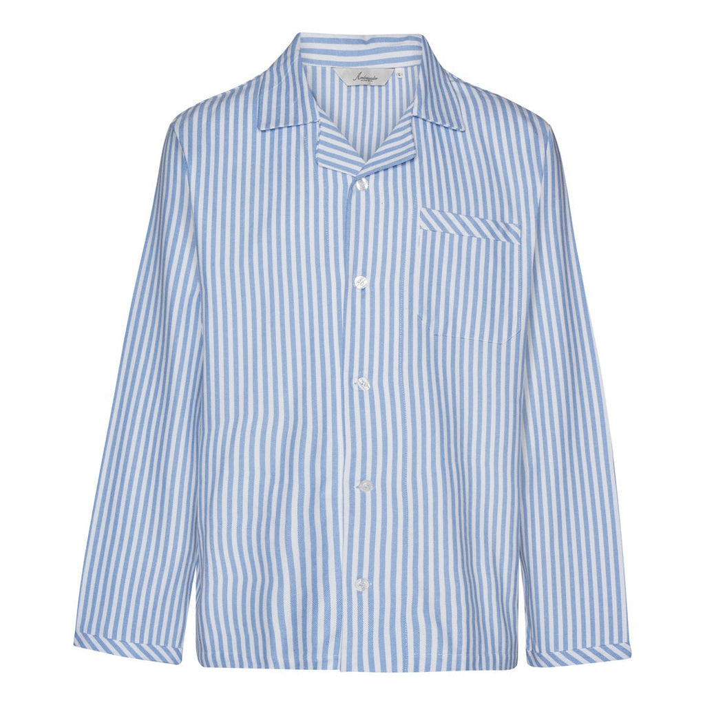 Ambassador Heren Pyjama Oslo Flanel Blauw Wit