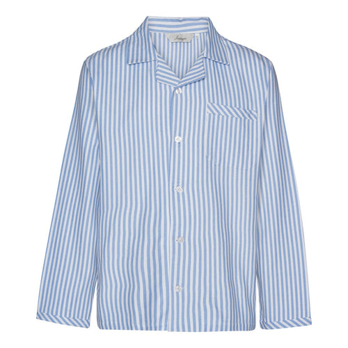 Ambassador Heren Pyjama Oslo Flanel Blauw Wit