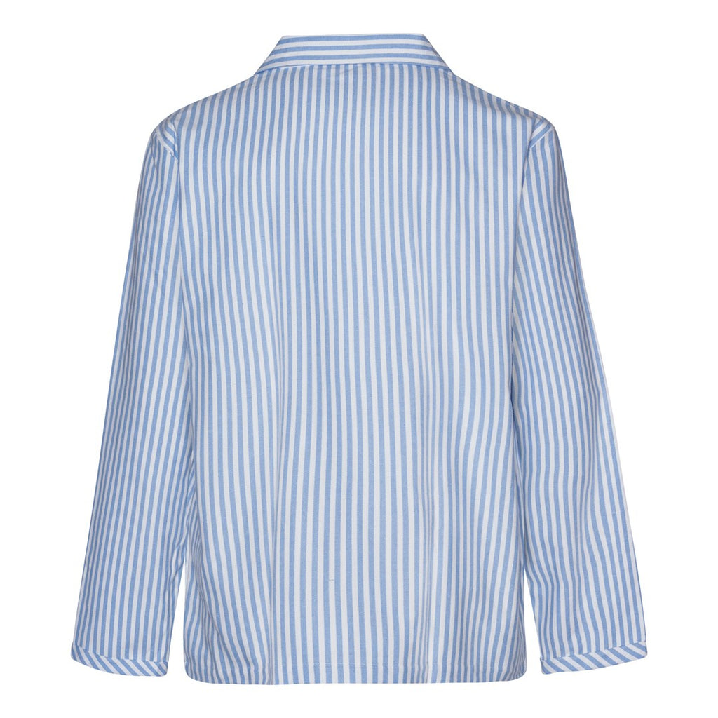 Ambassador Heren Pyjama Oslo Flanel Blauw Wit