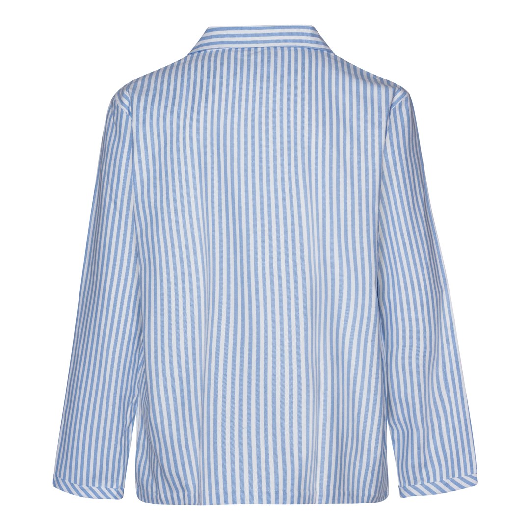 Ambassador Heren Pyjama Oslo Flanel Blauw Wit