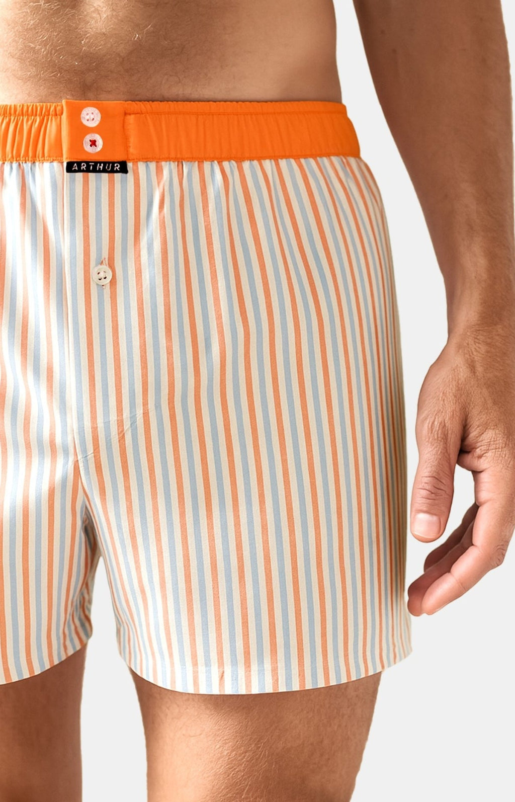 Arthur boxershort Le Club n°1168 Strepen Oranje detail 2