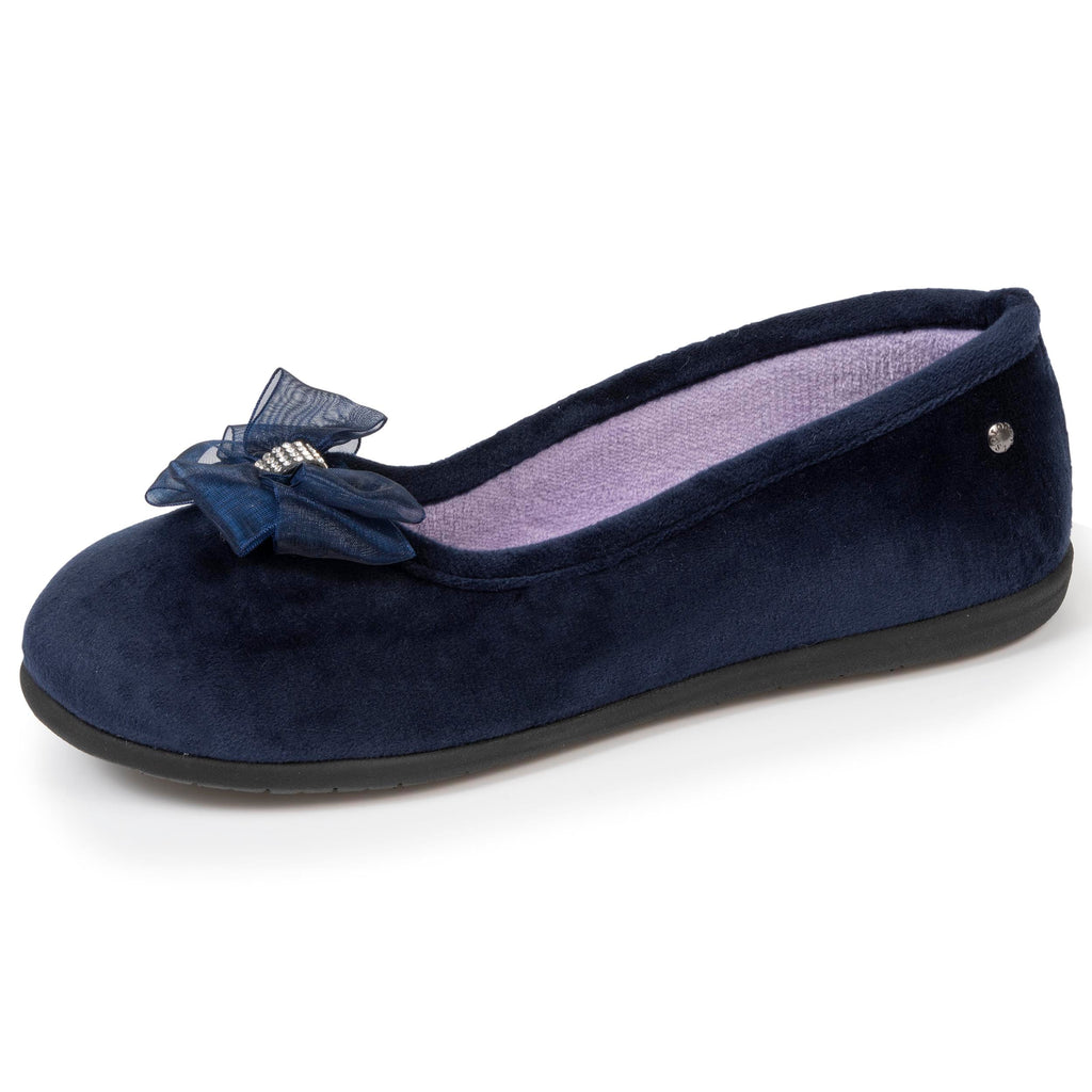 Isotoner Dames Pantoffels Ballerina Everywear Marineblauw