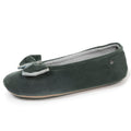 Isotoner Dames Pantoffels Ballerina Dubbele Strik Salie